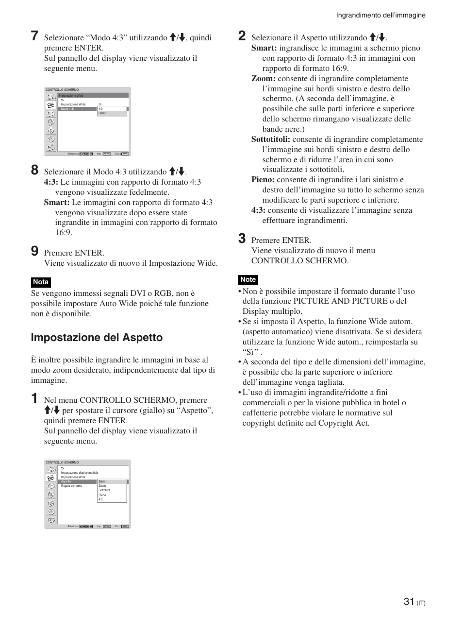 Impostazione del aspetto | Sony FWD-42PX2 User Manual | Page 281 / 352