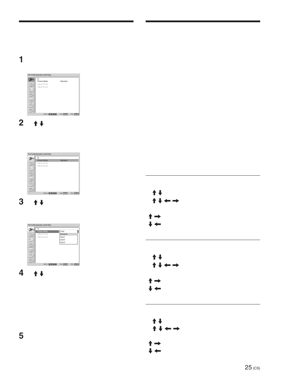 选择图像质量, 调整图像, 调整 contrast 、brightness 、chroma 和 phase 等 | 调整 contrast、brightness、chroma 和 phase 等, Contrast（对比度, Brightness（亮度, Chroma（色度, 可设定适合图像类型或本机环境亮度的图像质量, 按 menu 键。 主菜单出现在显示器屏幕上, 按 enter 键恢复至 picture/sound control（图像／声音控制）菜单 | Sony FWD-42PX2 User Manual | Page 327 / 352