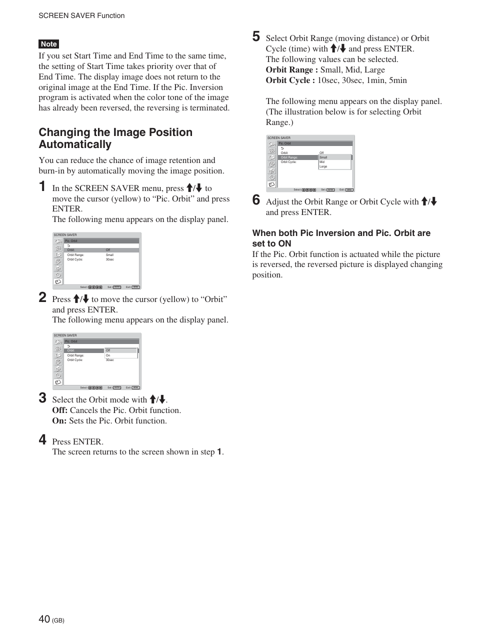 Changing the image position automatically | Sony FWD-42PX2 User Manual | Page 90 / 352