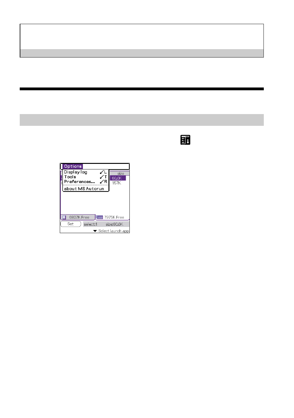 Supplemental information, Menu commands, Options menu | Sony PEG-N710C User Manual | Page 19 / 24