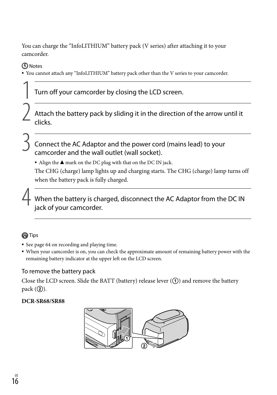 Sony DCR-SX44 User Manual | Page 16 / 139