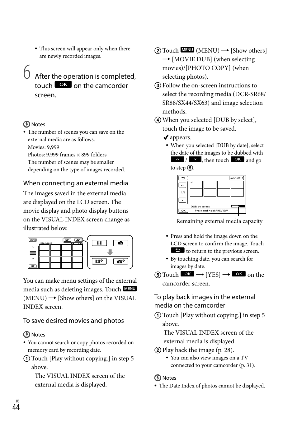 Sony DCR-SX44 User Manual | Page 44 / 139