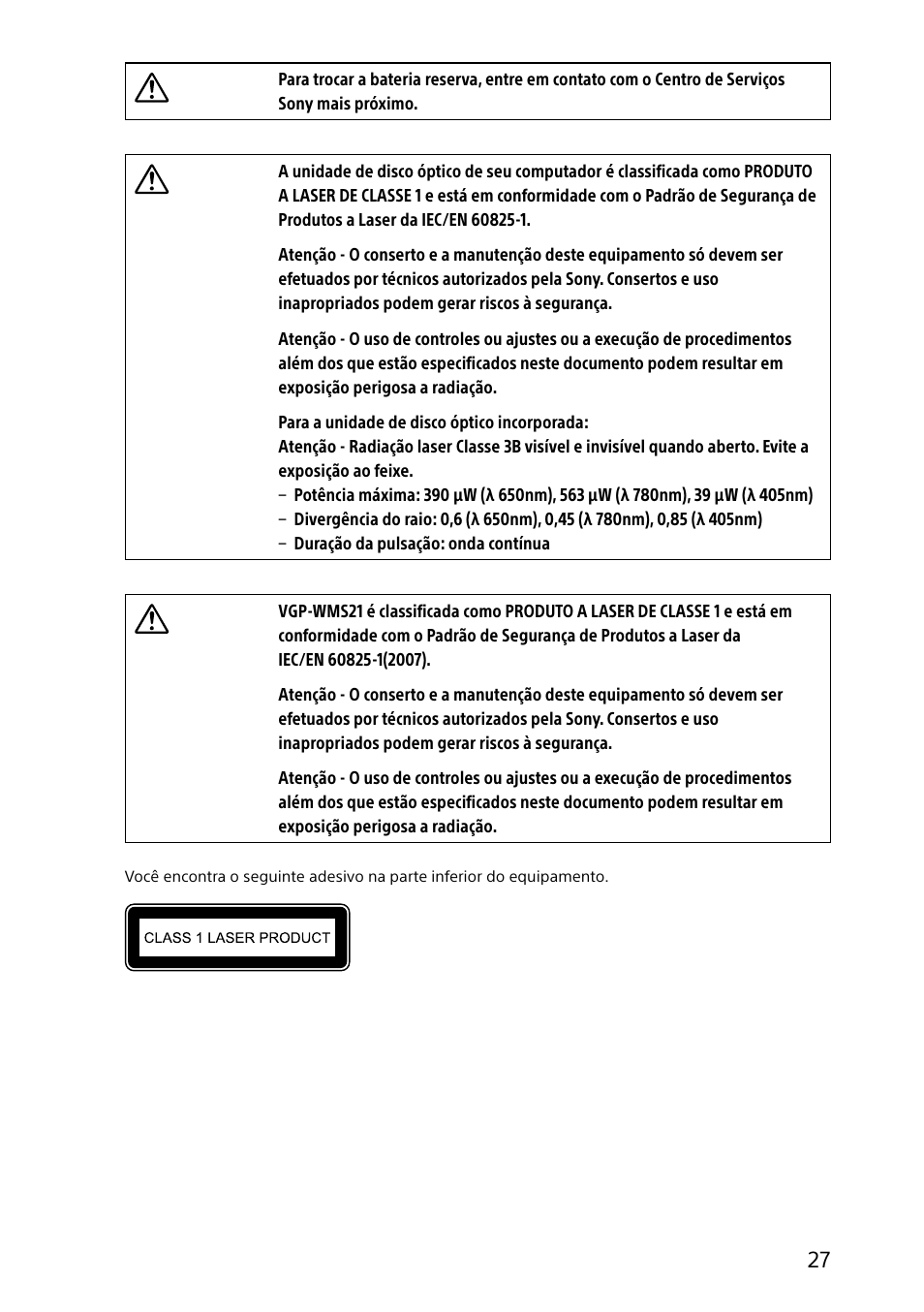 Sony SVL24127CXB User Manual | Page 27 / 36