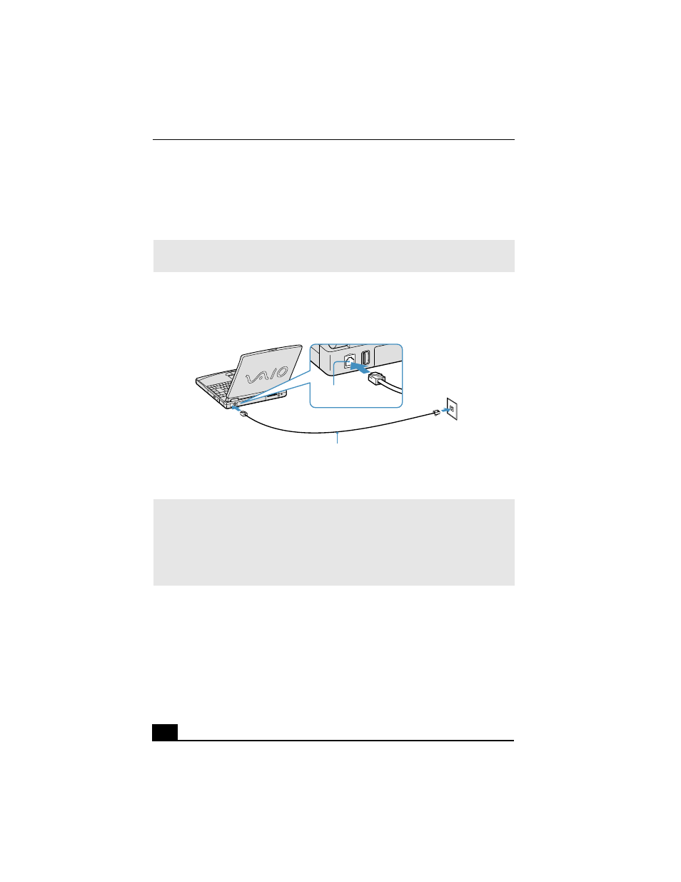 Connecting a phone line | Sony PCG-FXA32 User Manual | Page 36 / 114