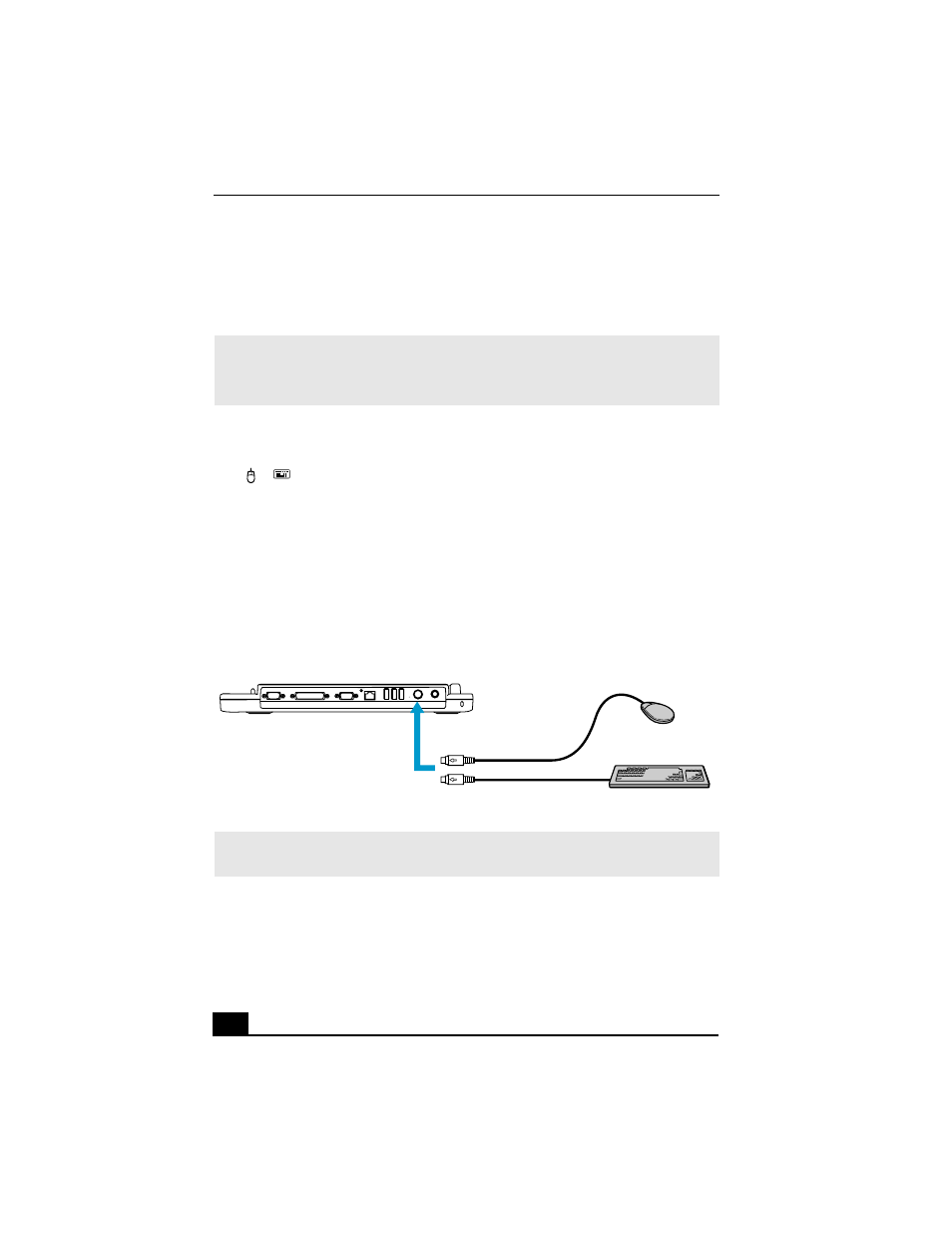 Connecting a ps/2 external mouse or keyboard, To connect an external mouse or keyboard | Sony PCG-FXA32 User Manual | Page 46 / 114