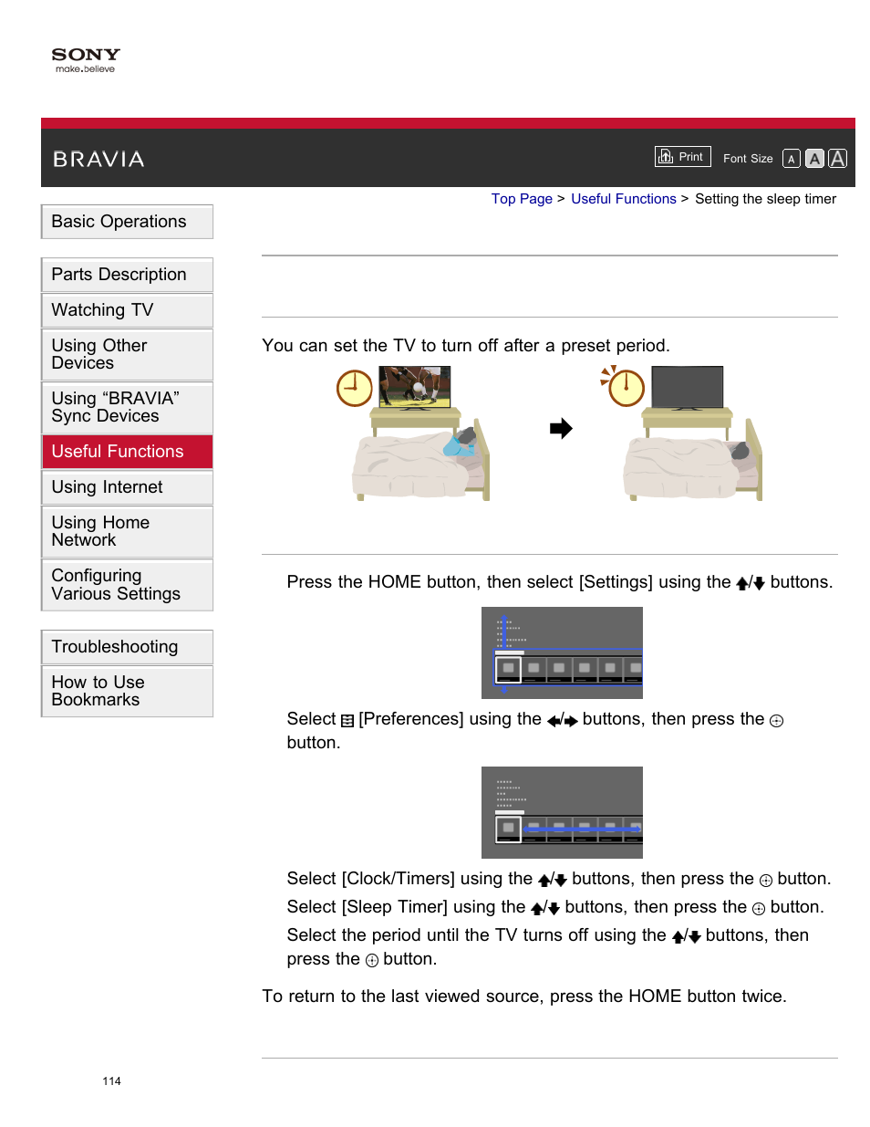 Setting the sleep timer | Sony XBR-65X850A User Manual | Page 120 / 249