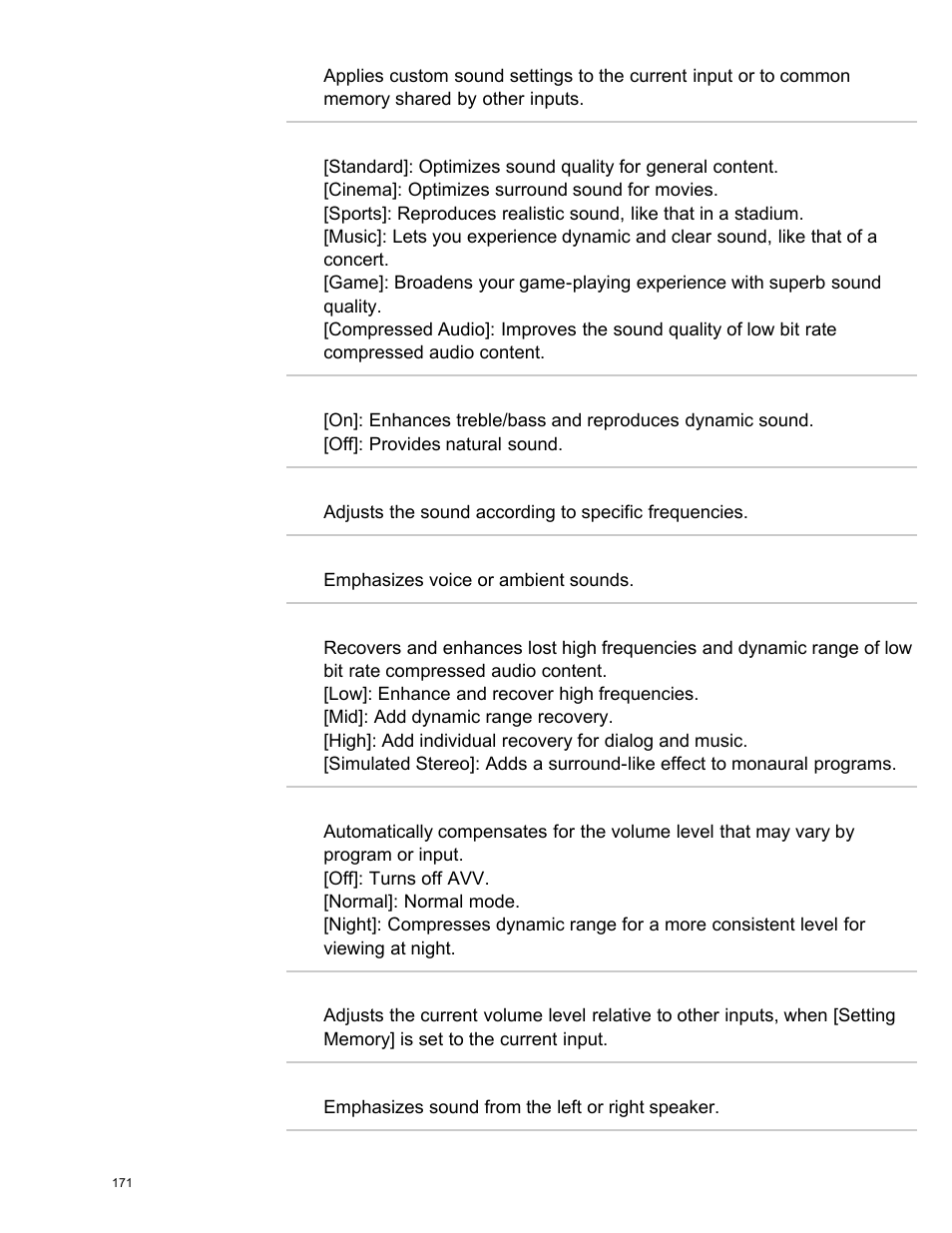 Sony XBR-65X850A User Manual | Page 177 / 249