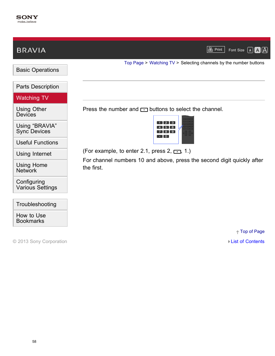 Selecting channels by the number buttons | Sony XBR-65X850A User Manual | Page 64 / 249