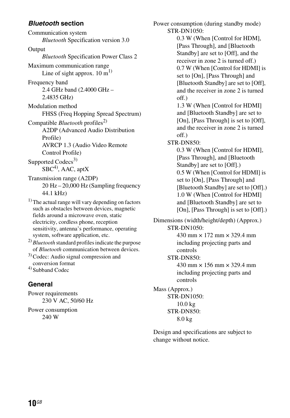 Sony STR-DN1050 User Manual | Page 10 / 116