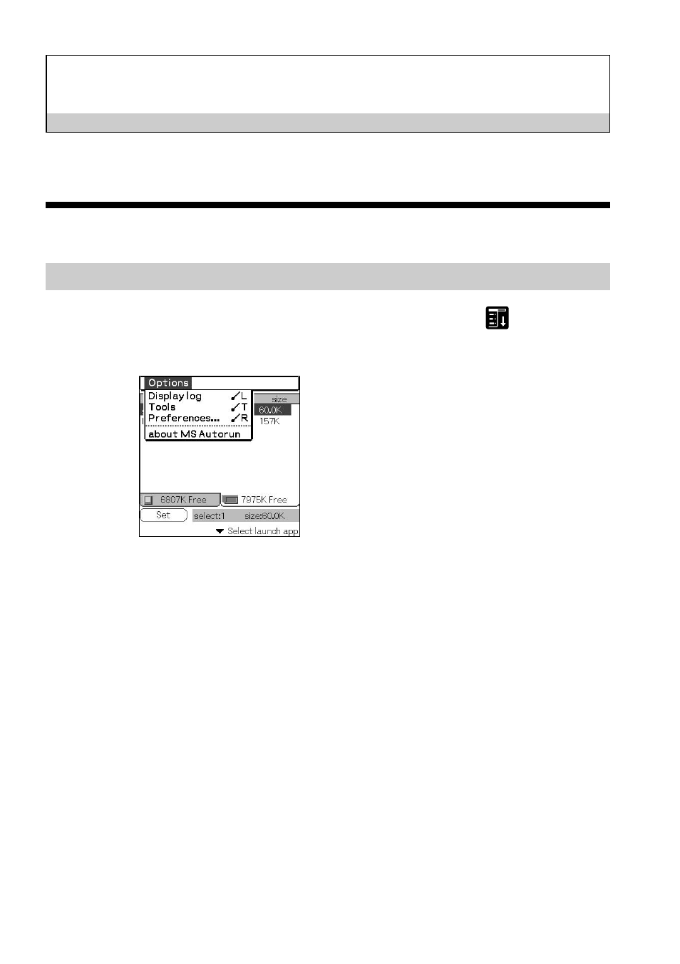 Supplemental information, Menu commands, Options menu | Sony PEG-T615C User Manual | Page 19 / 24