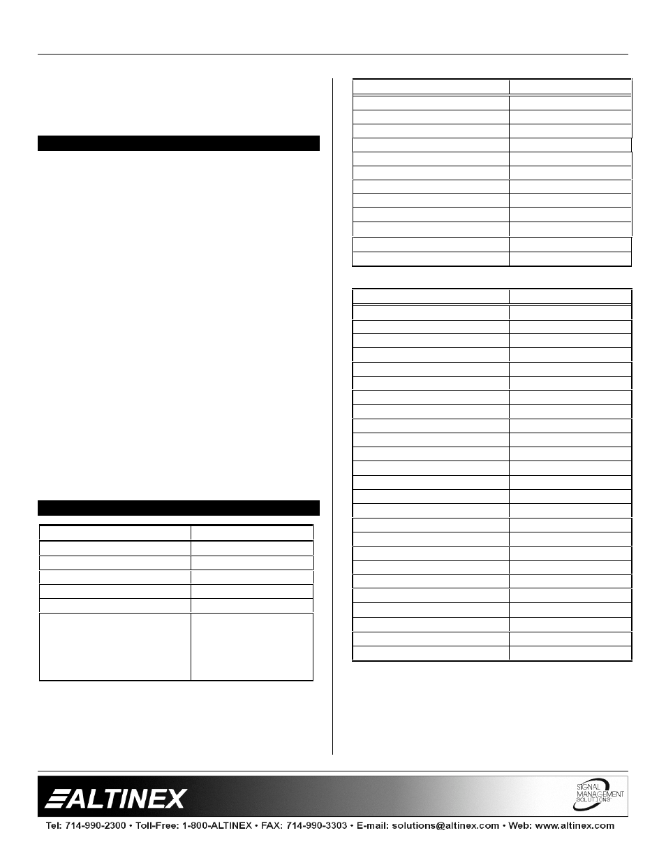 Distribution amplifiers | Altinex 1-In User Manual | Page 4 / 9