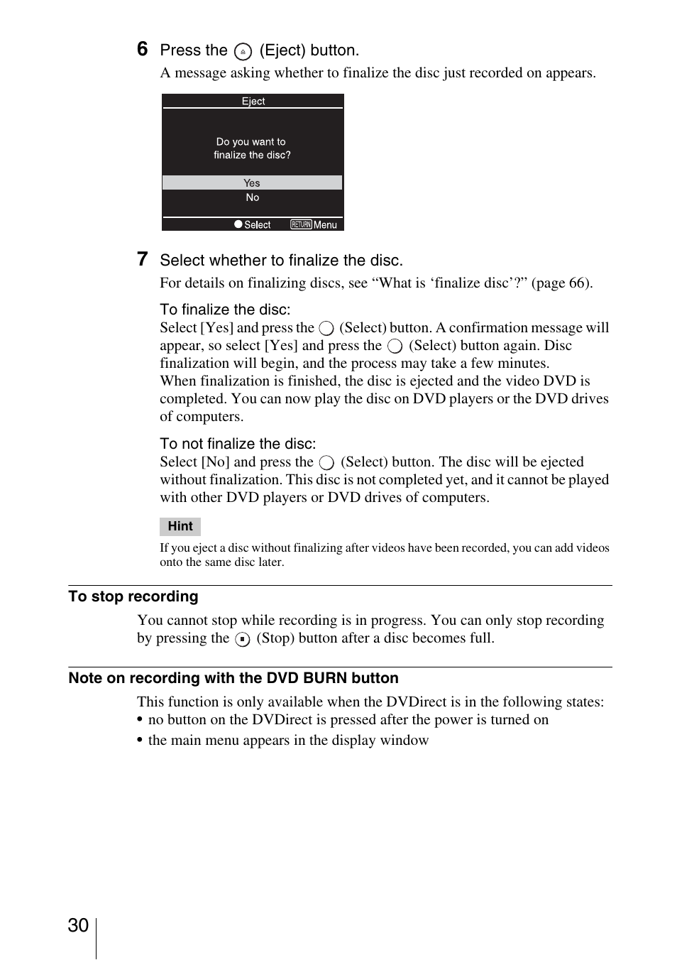 Sony VRD-MC3 User Manual | Page 30 / 88