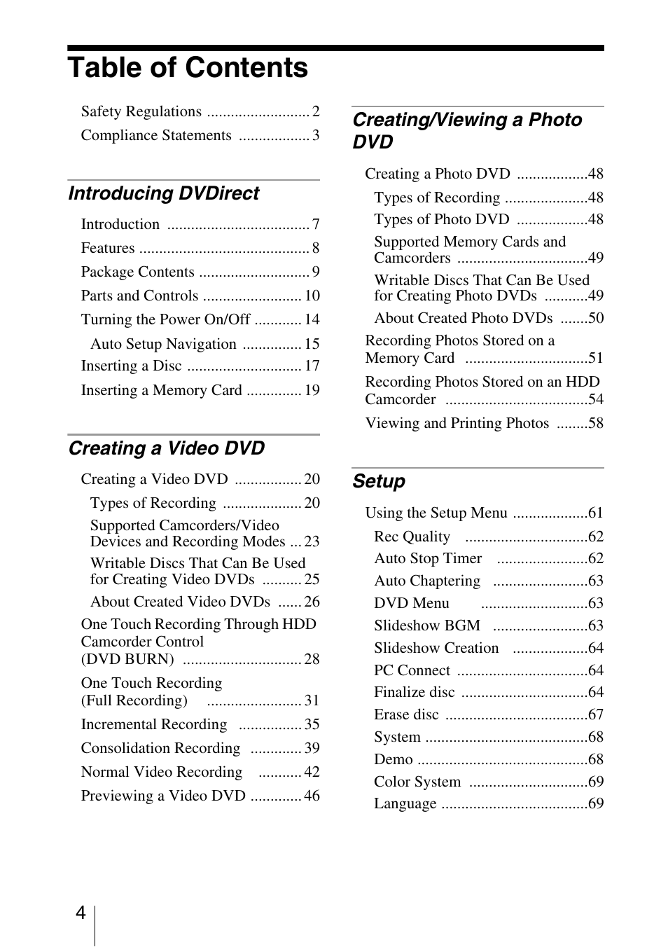 Sony VRD-MC3 User Manual | Page 4 / 88