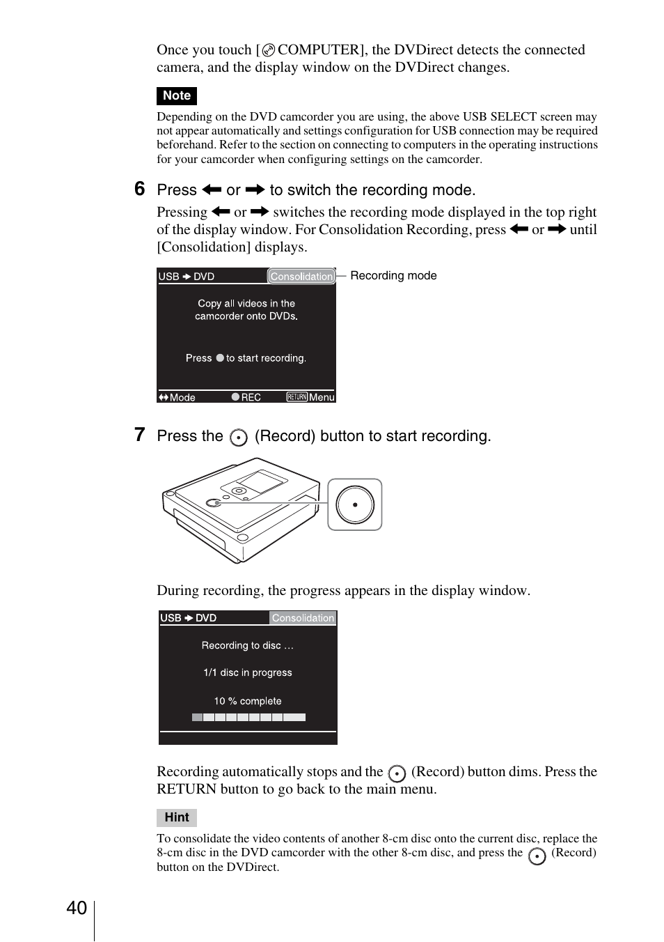 Sony VRD-MC3 User Manual | Page 40 / 88