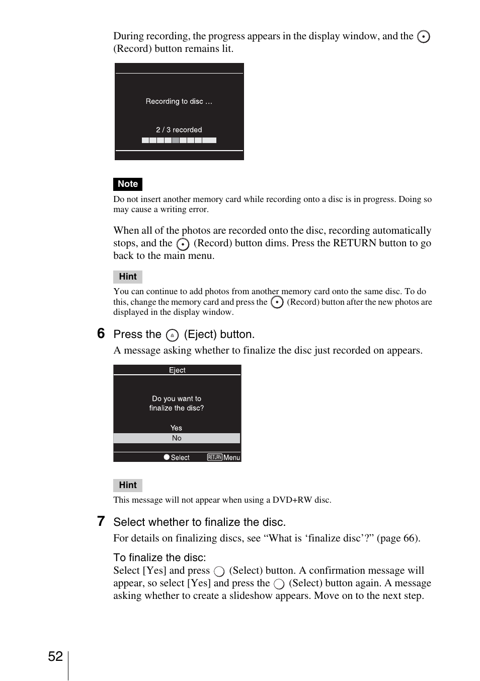 Sony VRD-MC3 User Manual | Page 52 / 88