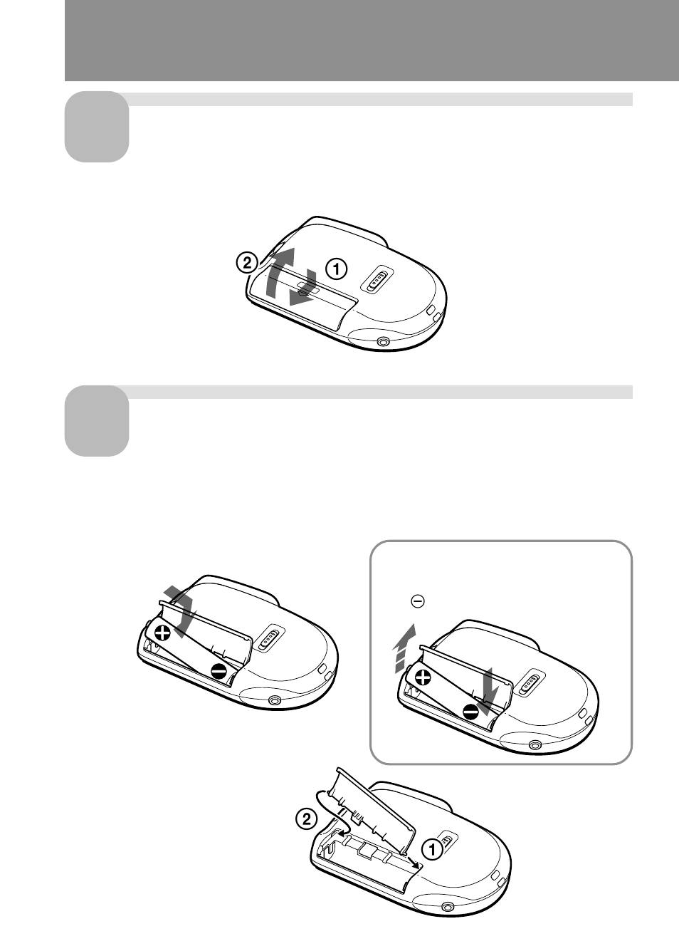 Getting started, Step 1: installing the battery | Sony ICD-47 User Manual | Page 6 / 36