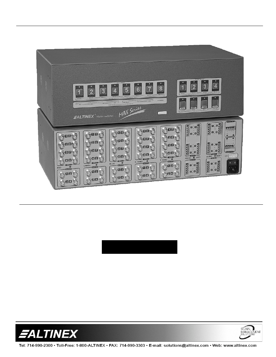 Altinex MAX Series User Manual | 23 pages