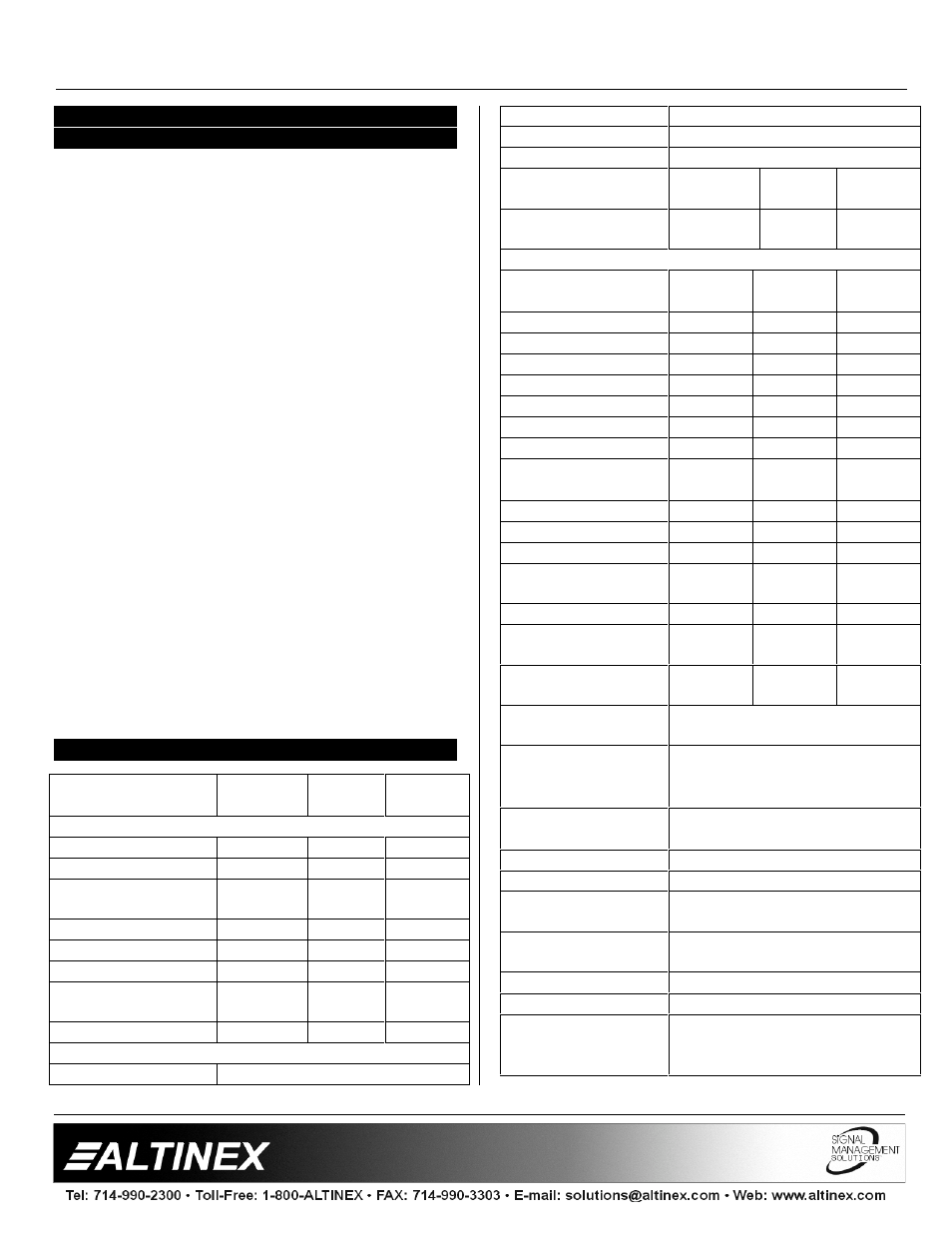 Matrix switchers | Altinex MAX Series User Manual | Page 4 / 23
