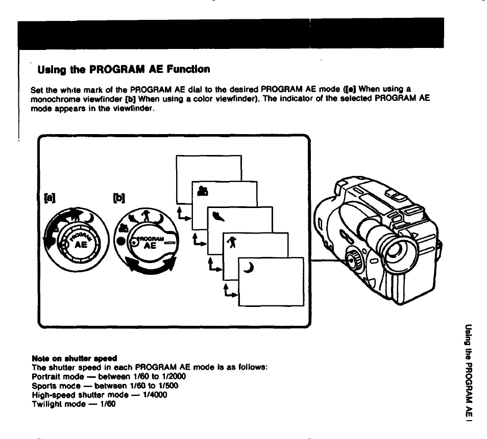 Using the program ae function | Sony CCD-TR61 User Manual | Page 29 / 52