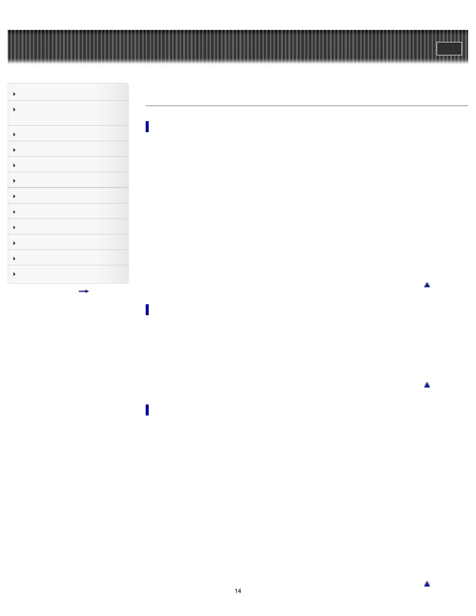 Contents list | Sony DSC-TF1 User Manual | Page 14 / 165