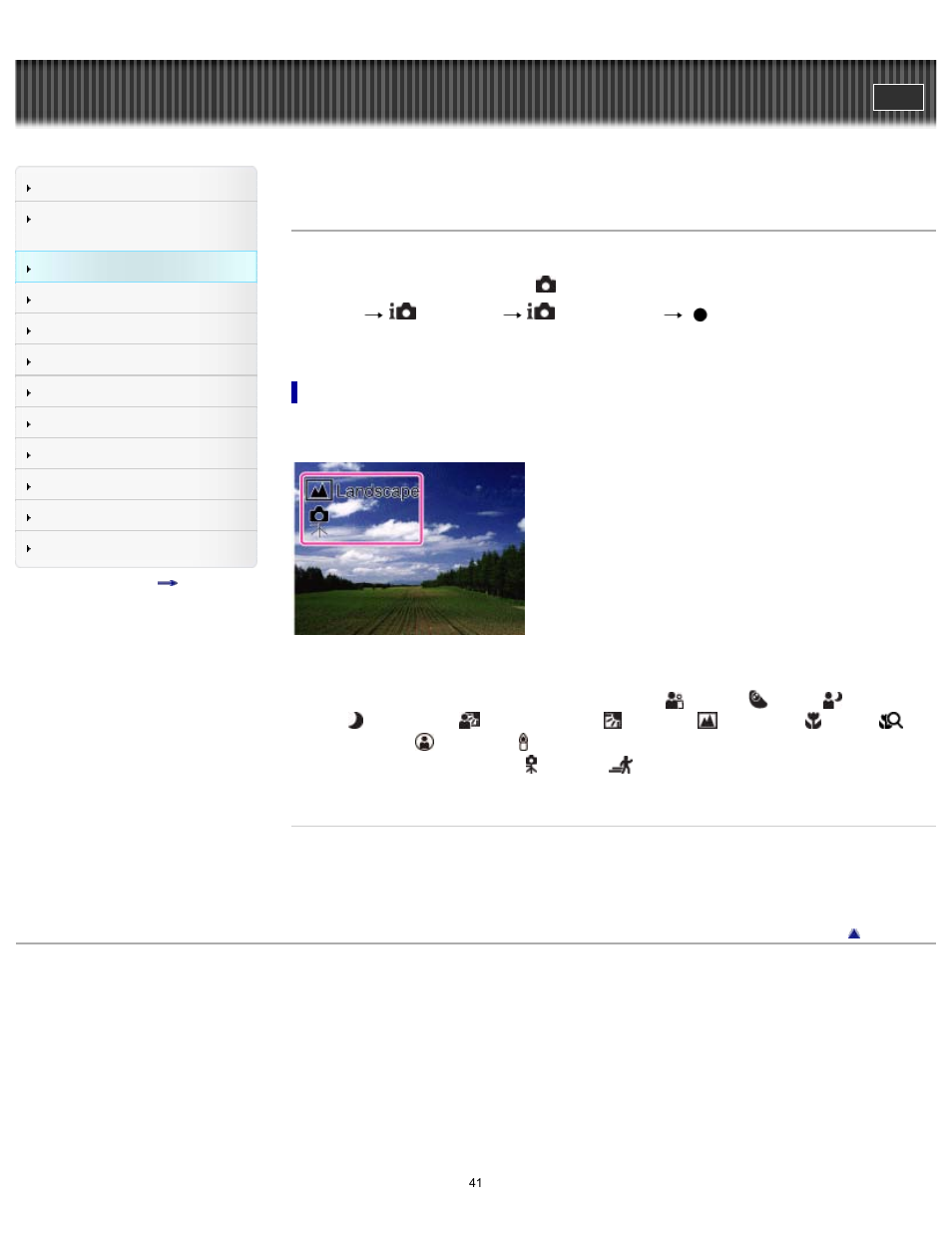 Intelligent auto, Details, Cyber-shot user guide | Sony DSC-TF1 User Manual | Page 41 / 165