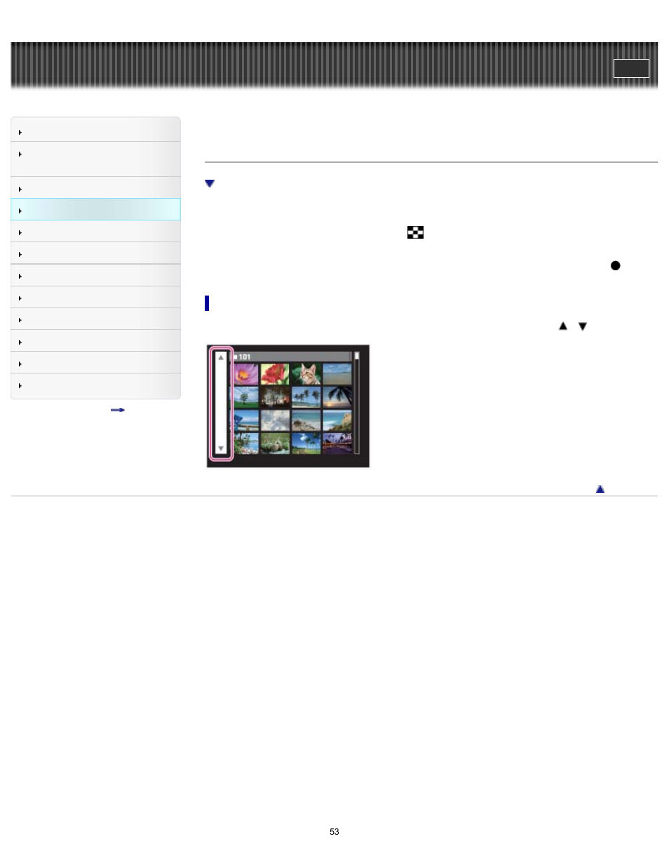 Image index, Cyber-shot user guide | Sony DSC-TF1 User Manual | Page 53 / 165