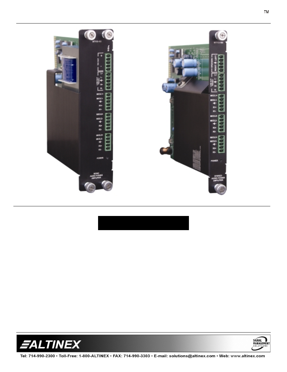 Altinex MT113-102/103 User Manual | 16 pages