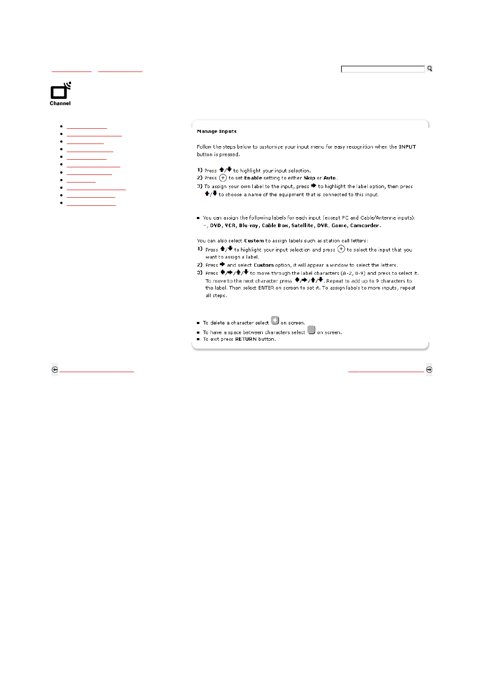 Using the channel menu | Sony KDL-46S5100 User Manual | Page 111 / 178