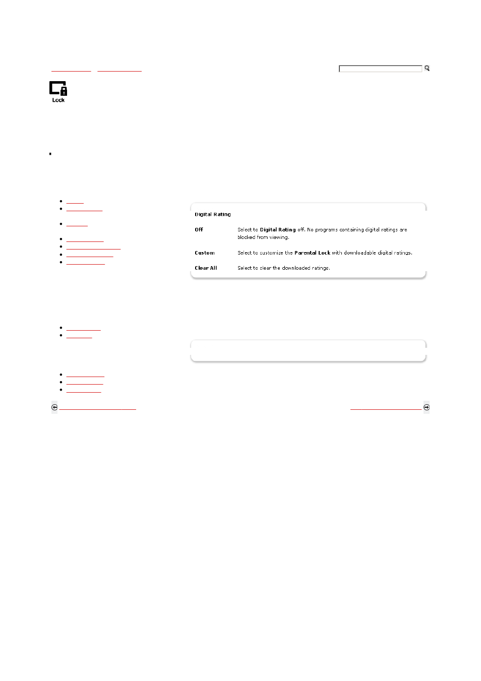 Using the parental lock, Custom rating system chart | Sony KDL-46S5100 User Manual | Page 119 / 178