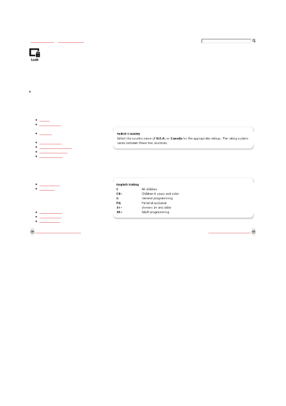Using the parental lock, Custom rating system chart | Sony KDL-46S5100 User Manual | Page 127 / 178