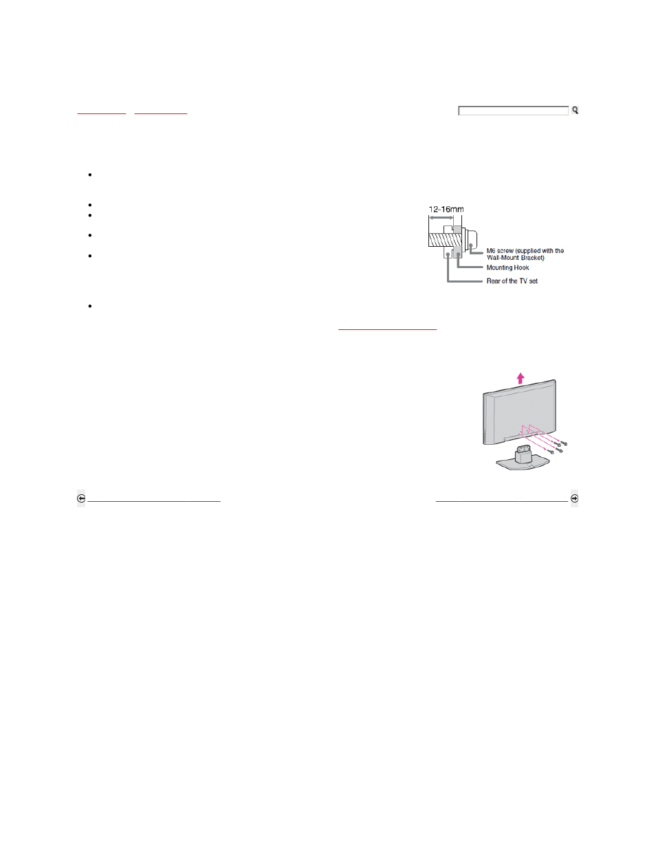 Preparation for a wall-mount bracket | Sony KDL-46S5100 User Manual | Page 7 / 178