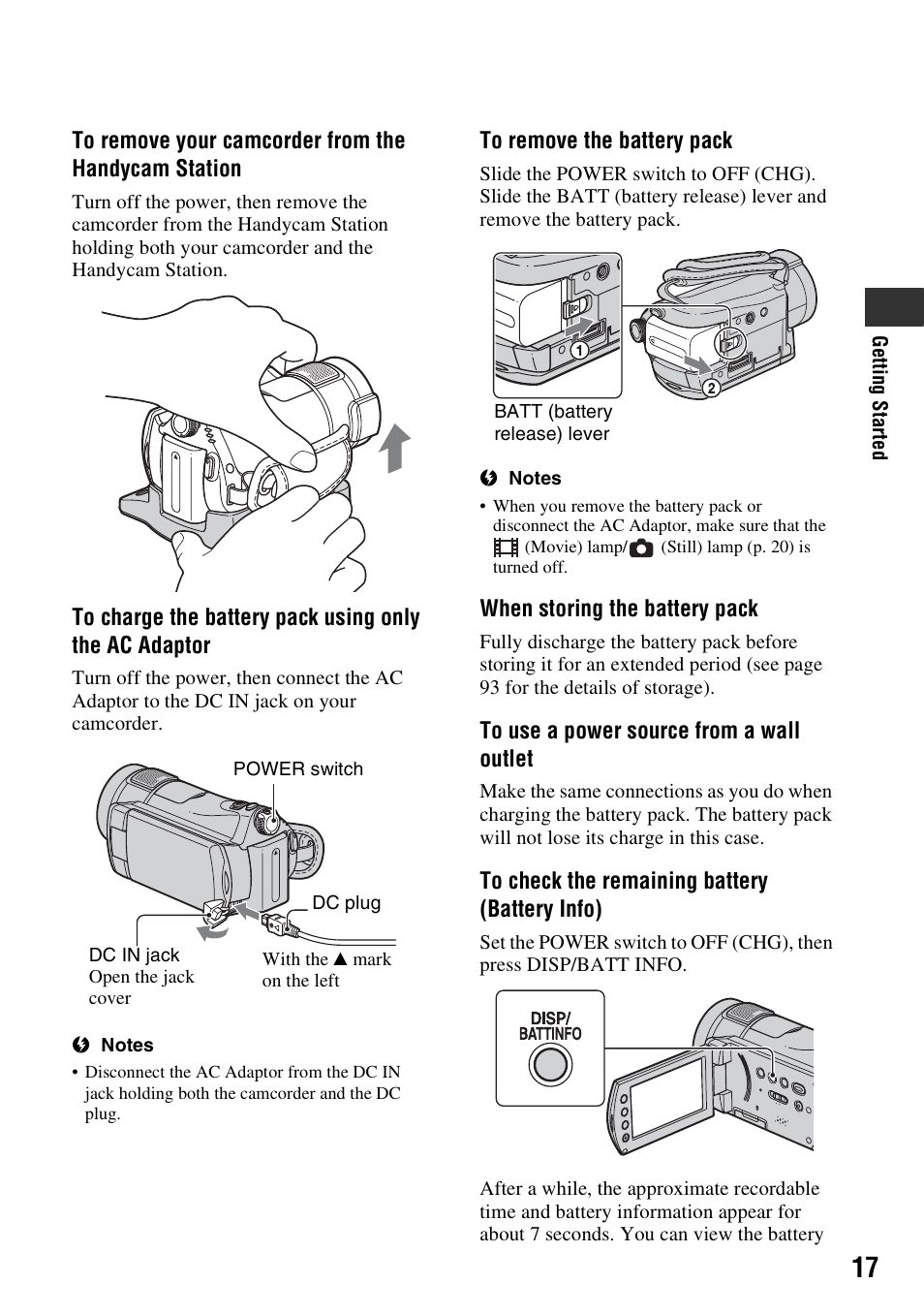 Sony HDR-CX7 User Manual | Page 17 / 109