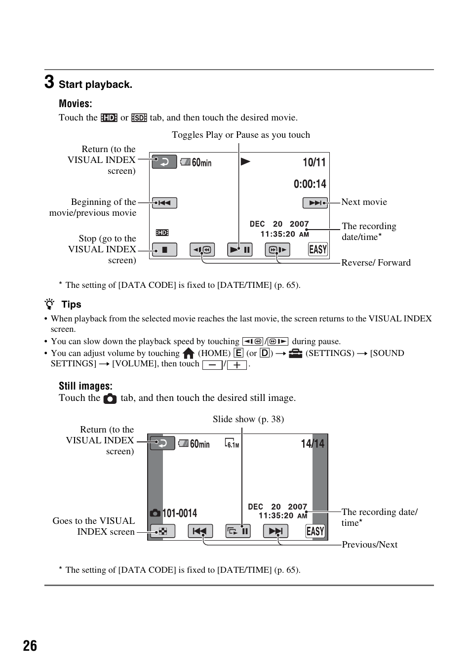 Sony HDR-CX7 User Manual | Page 26 / 109