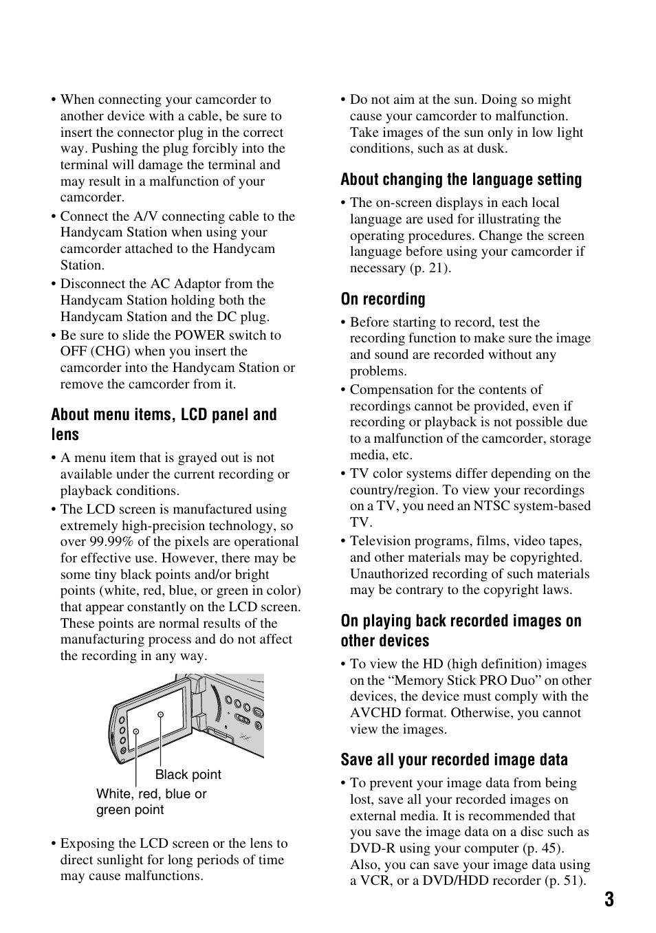 Sony HDR-CX7 User Manual | Page 3 / 109