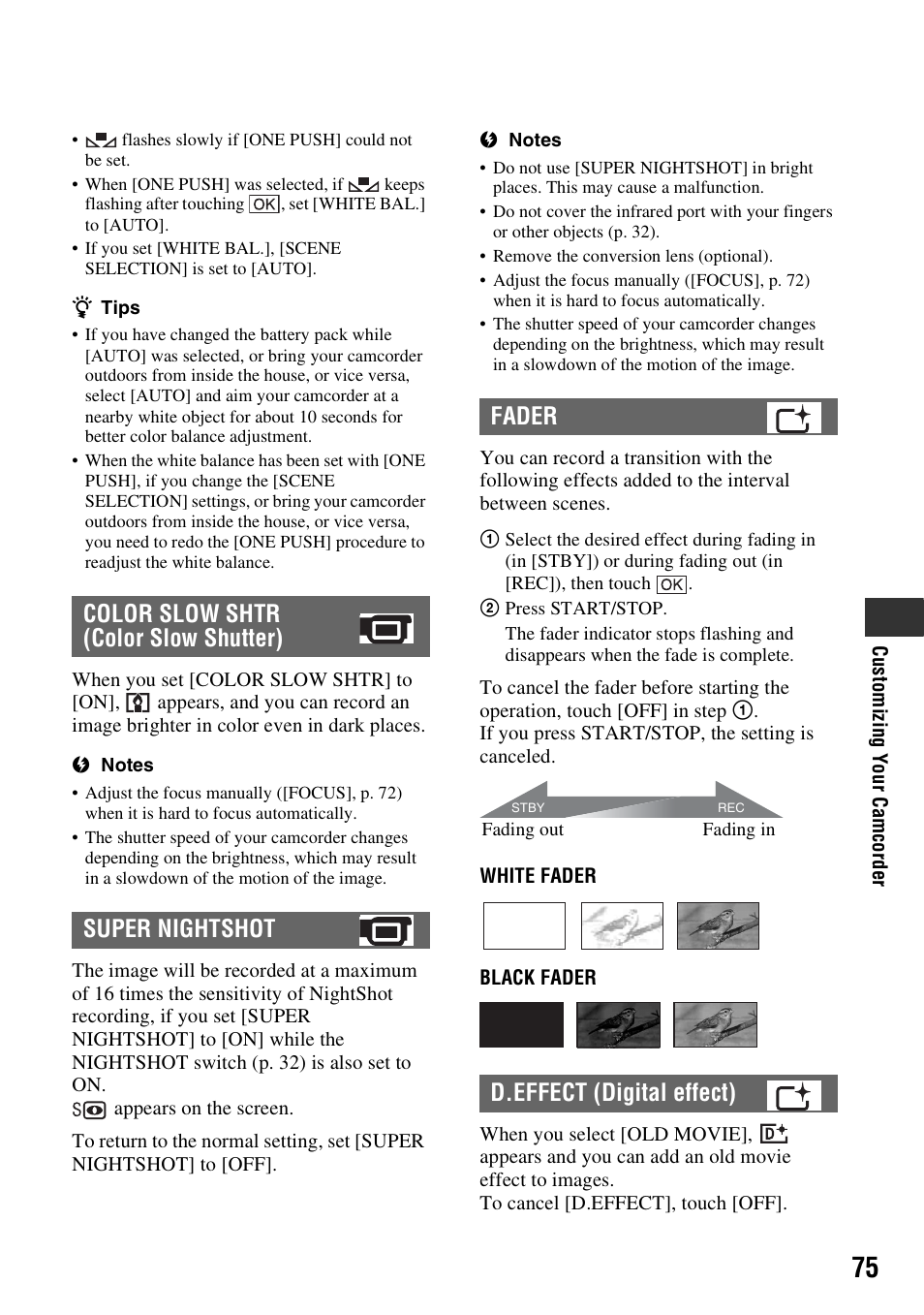 P. 75 | Sony HDR-CX7 User Manual | Page 75 / 109