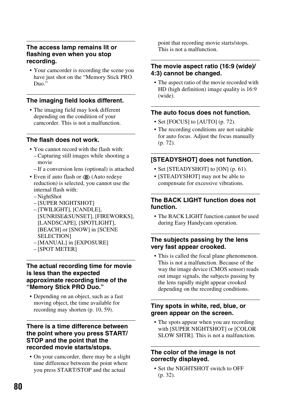 Sony HDR-CX7 User Manual | Page 80 / 109