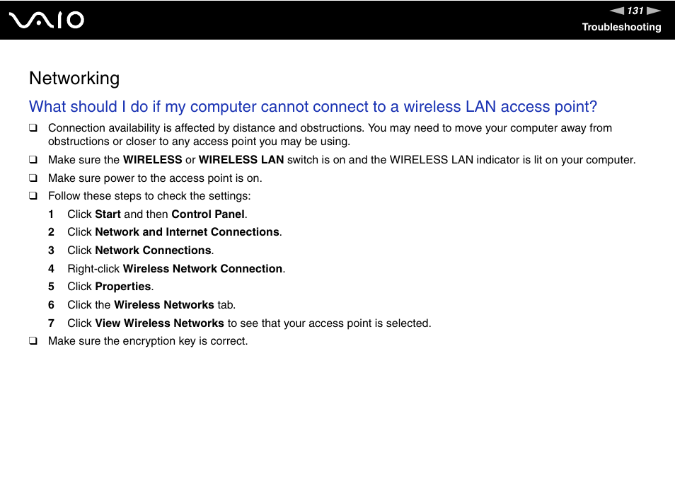 Networking | Sony VGN-FJ370P User Manual | Page 131 / 167