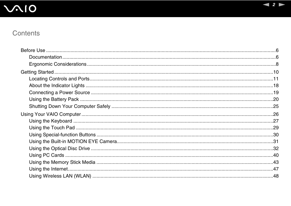 Sony VGN-FJ370P User Manual | Page 2 / 167