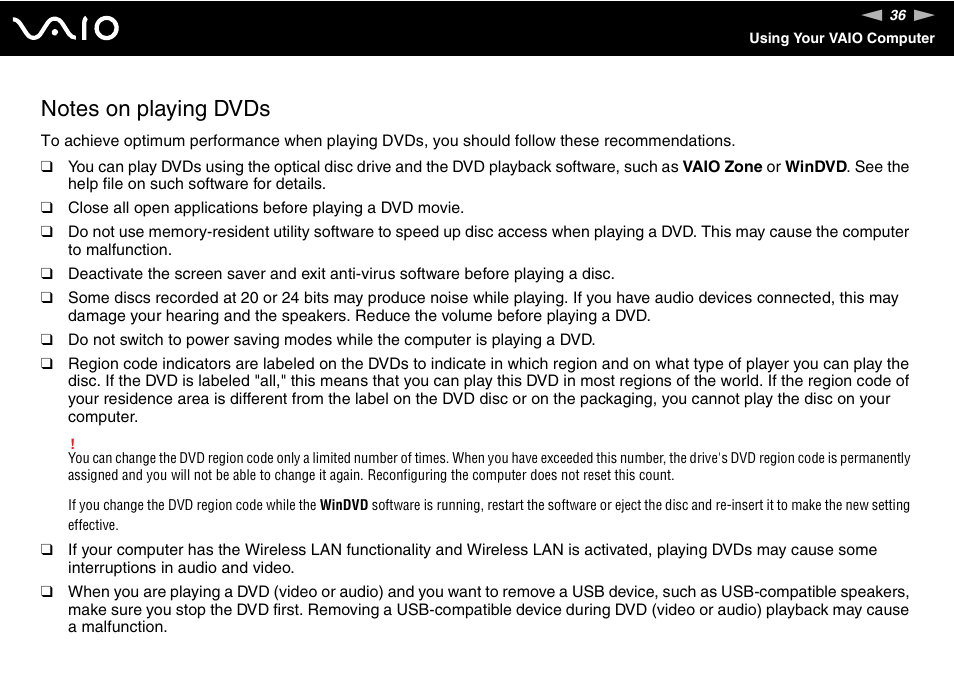 Sony VGN-FJ370P User Manual | Page 36 / 167