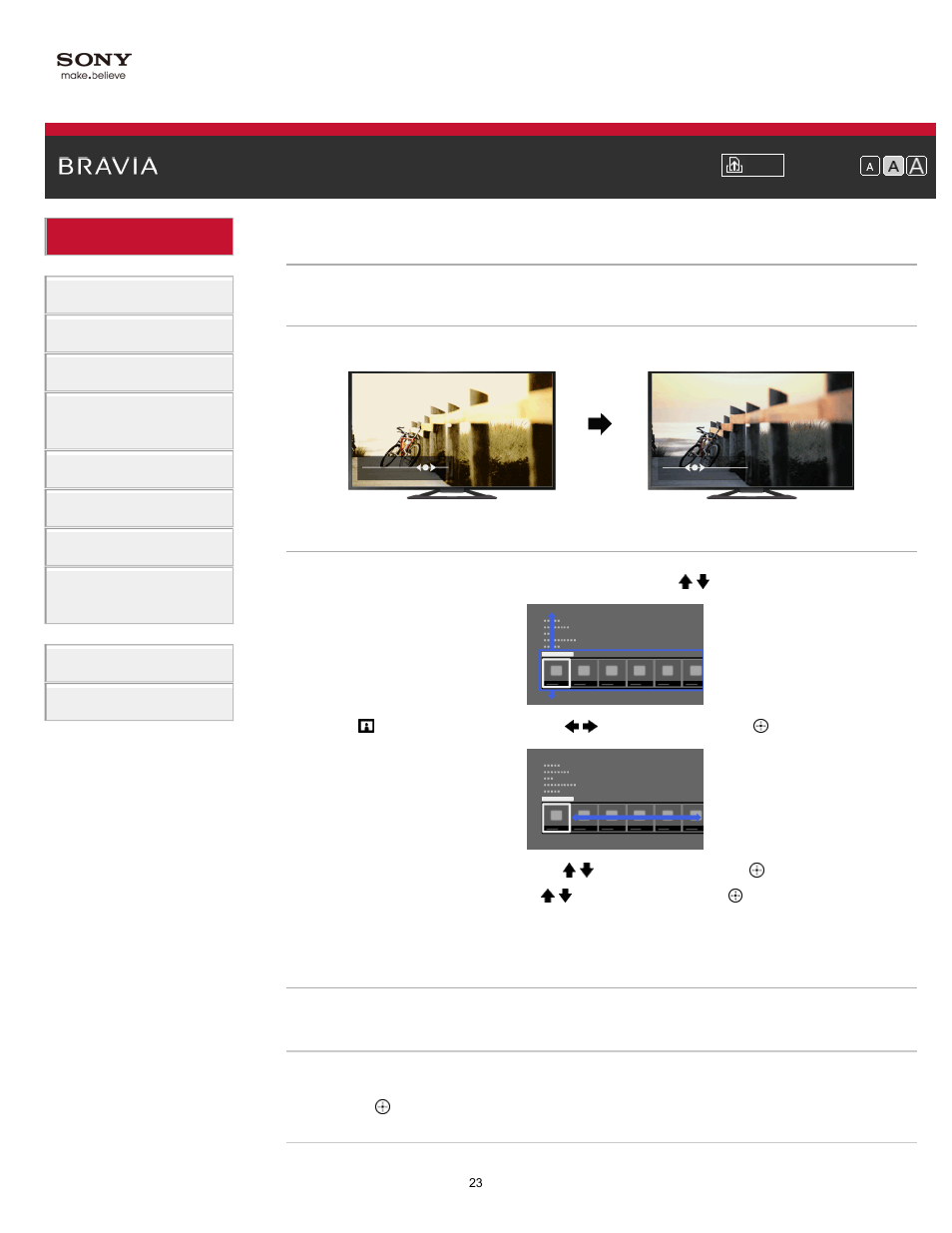 Picture adjustment | Sony XBR-55X900A User Manual | Page 23 / 211