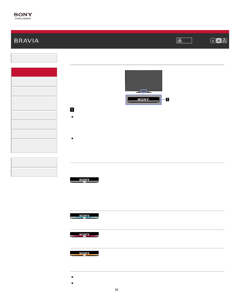 Front | Sony XBR-55X900A User Manual | Page 35 / 211