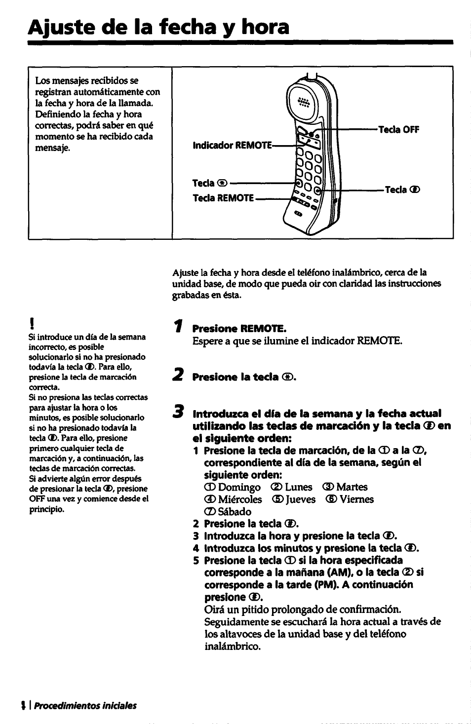 Ajuste de la fecha y hora | Sony SPP-A5000 User Manual | Page 74 / 108