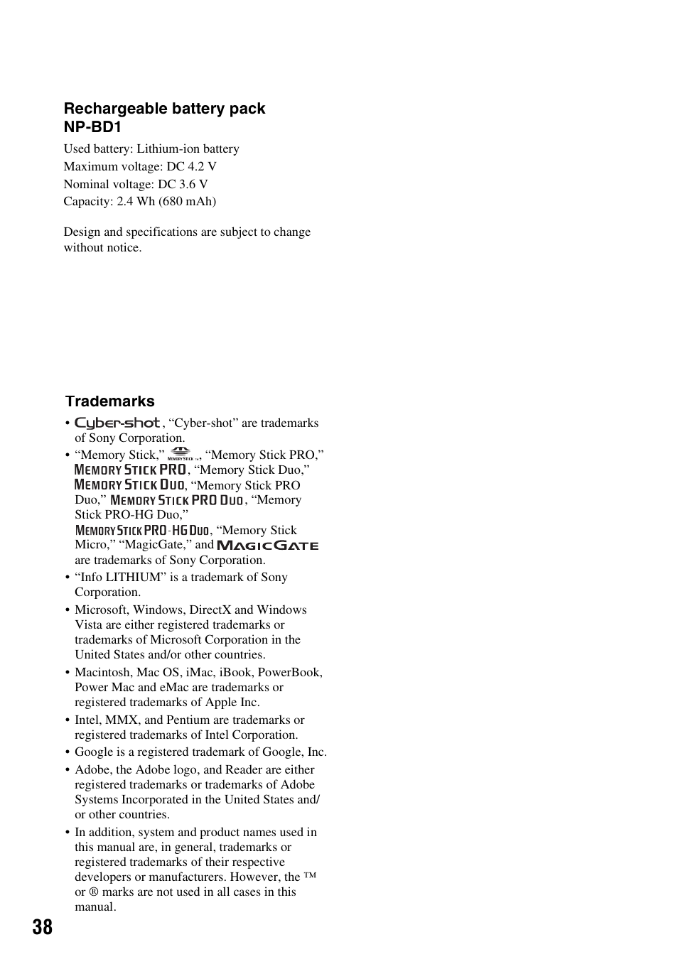 Sony DSC-T200 User Manual | Page 38 / 40