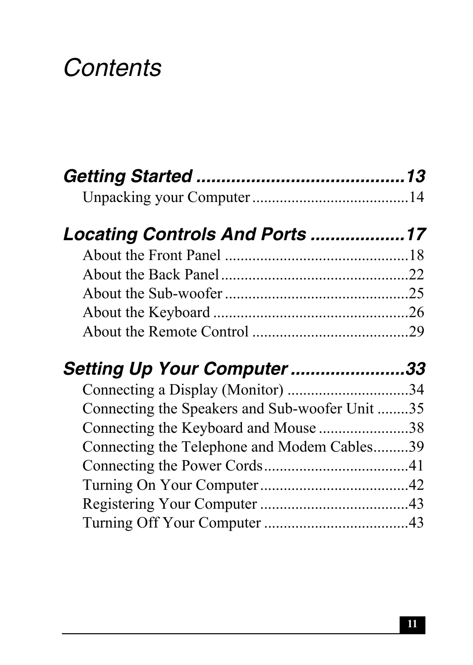 Sony VGC-RA710G User Manual | Page 11 / 80