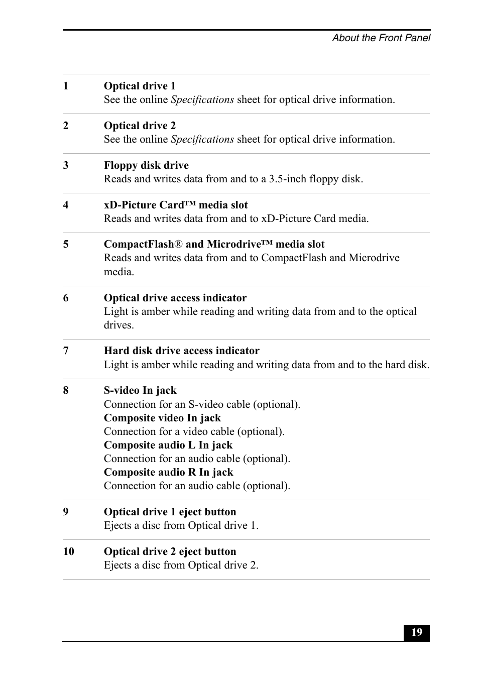 Sony VGC-RA710G User Manual | Page 19 / 80