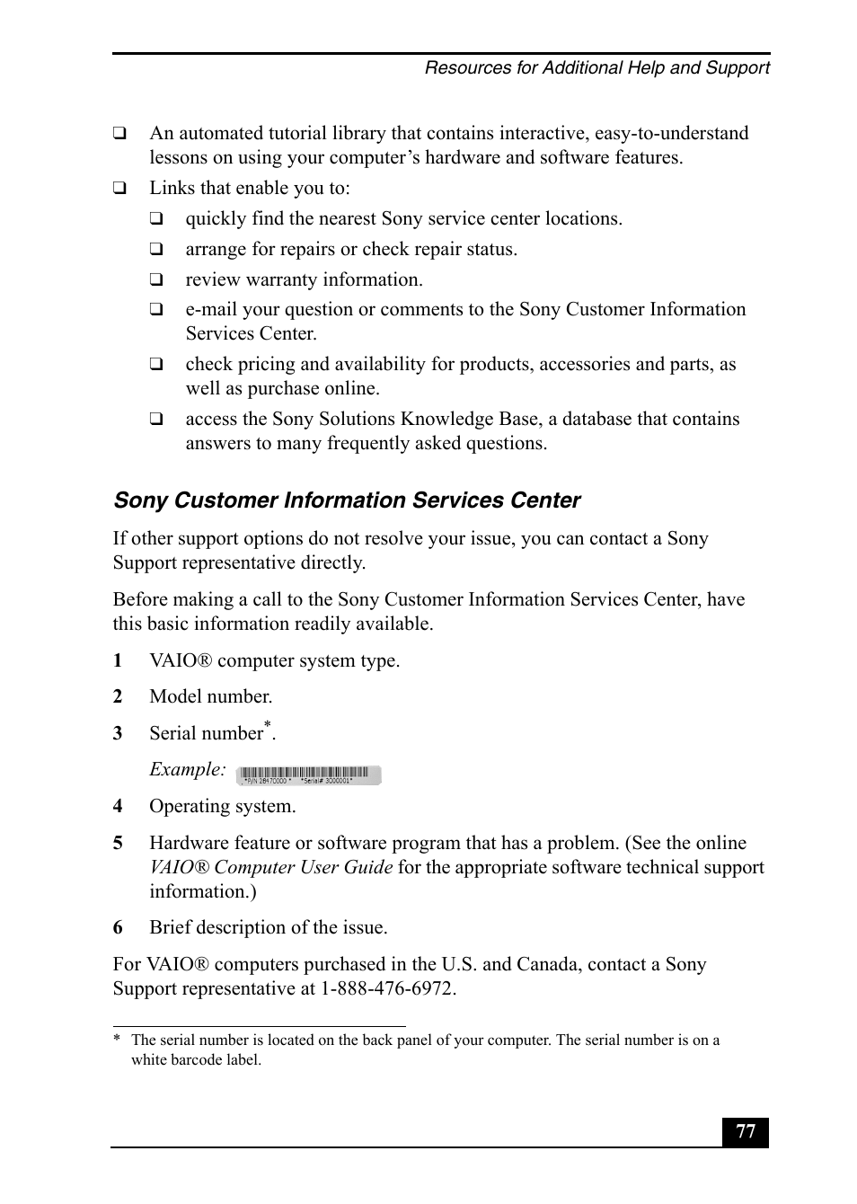 Sony VGC-RA710G User Manual | Page 77 / 80