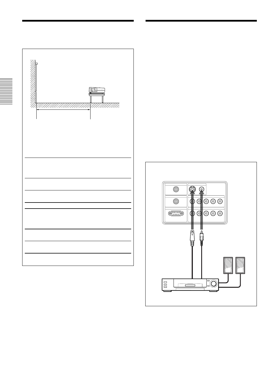 Instalación y proyección, Instalación del proyector, Conexión del proyector | Sony VPL-VW12HT User Manual | Page 112 / 148