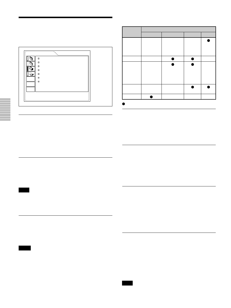 Menú ajuste, Estado (indicación en pantalla), Entrad a | Entrad b, Idioma, Ahorro energia, Receptor sircs, Mov cine | Sony VPL-VW12HT User Manual | Page 126 / 148