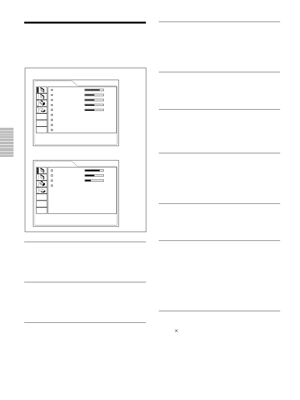 The picture ctrl menu, Contrast, Bright | Color, Sharp, Rgb enhancer, D. (dynamic) picture, Color temp, Color sys (system), Drc-mf | Sony VPL-VW12HT User Manual | Page 24 / 148