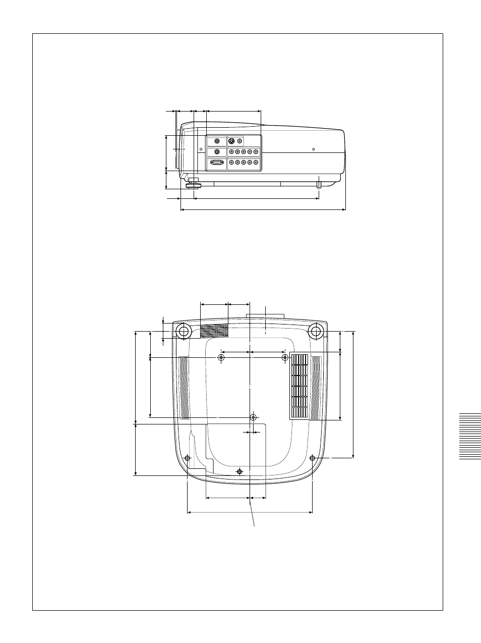 Bottom side | Sony VPL-VW12HT User Manual | Page 49 / 148